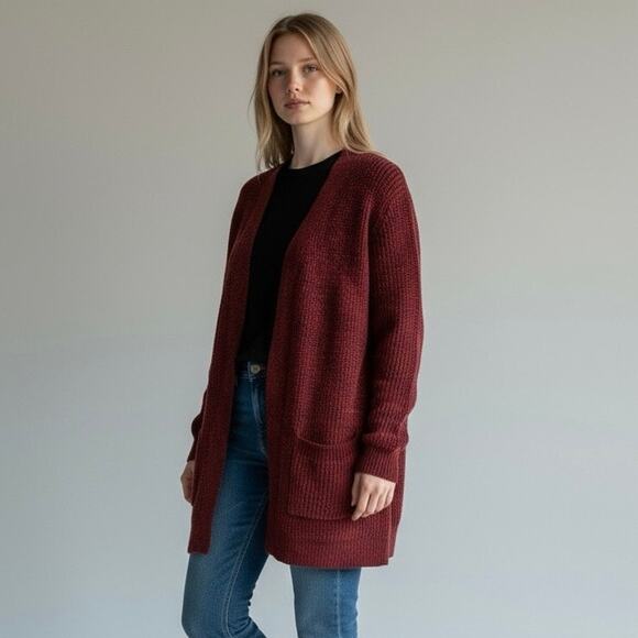 Matty M Sweaters - Matty M Chenille Open Front Cardigan | Women’s Small | Rust Red